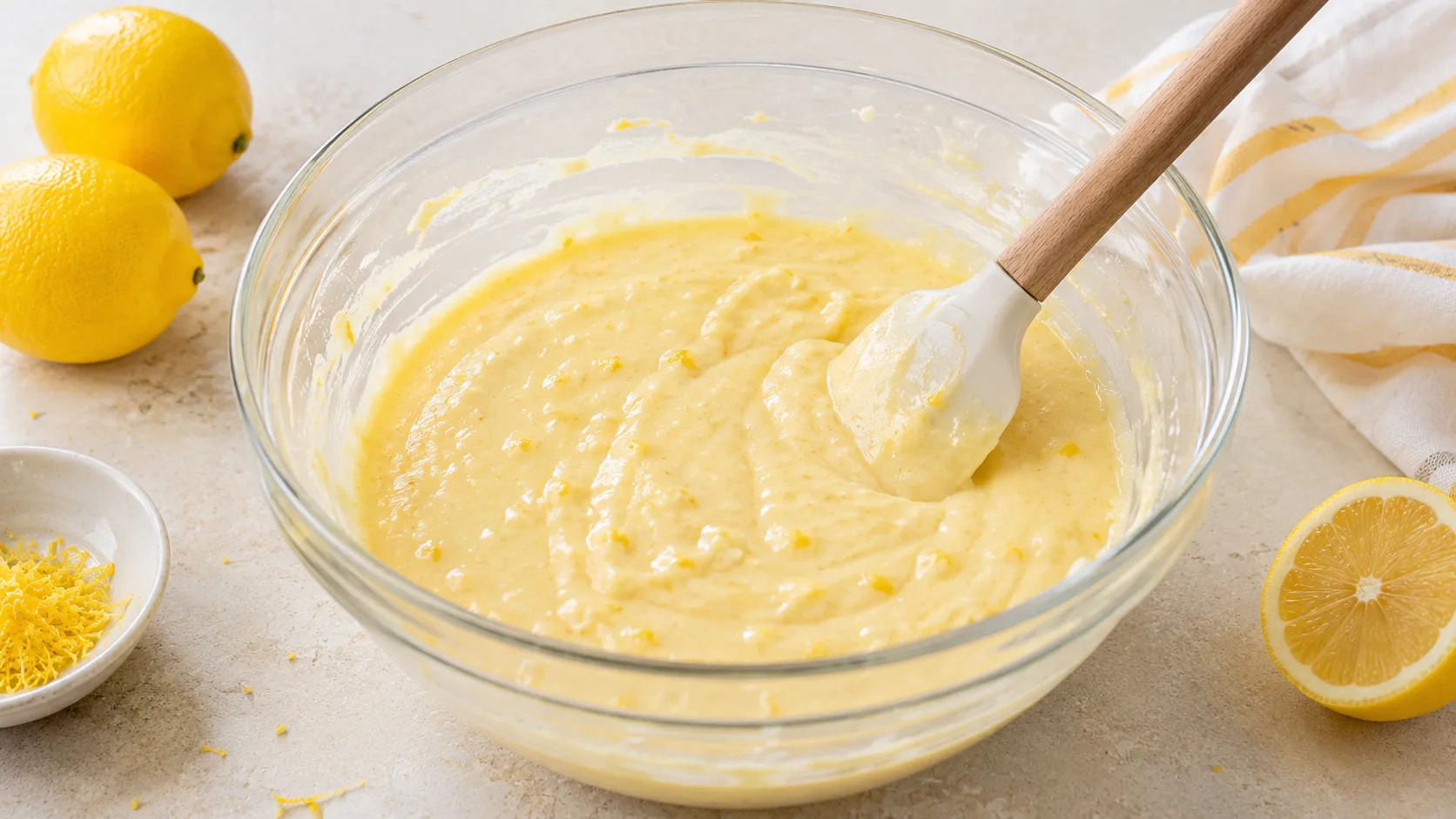 Zitronen Muffin Teig mit Zitronenabrieb